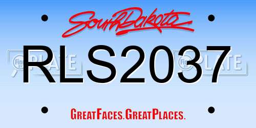 RLS2037 South Dakota License Plate