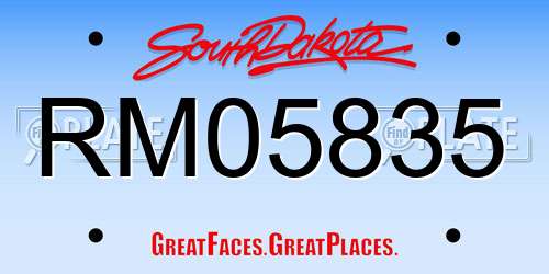 RM05835 South Dakota License Plate