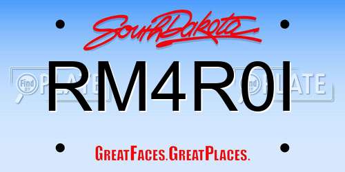 RM4R0I South Dakota License Plate