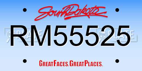 RM55525 South Dakota License Plate