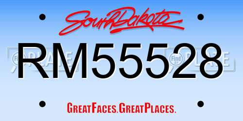 RM55528 South Dakota License Plate