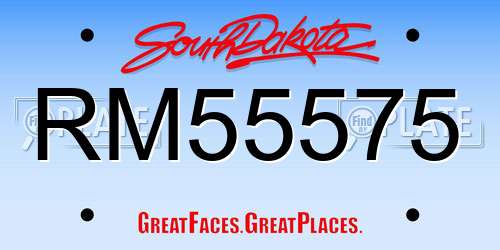 RM55575 South Dakota License Plate