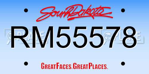 RM55578 South Dakota License Plate