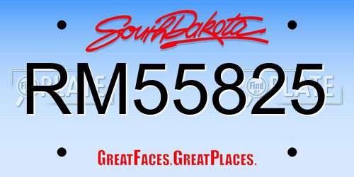 RM55825 South Dakota License Plate