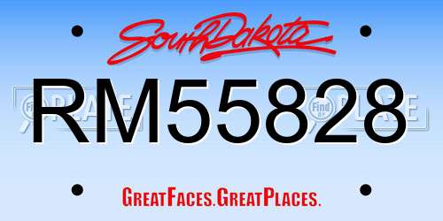 RM55828 South Dakota License Plate