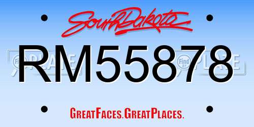 RM55878 South Dakota License Plate
