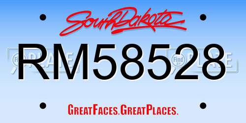 RM58528 South Dakota License Plate