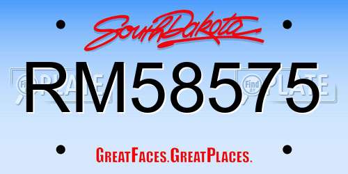 RM58575 South Dakota License Plate