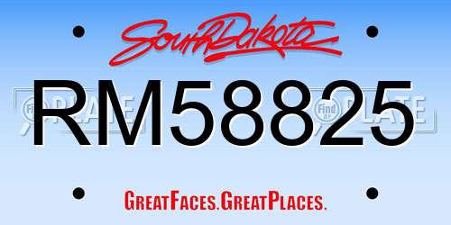 RM58825 South Dakota License Plate