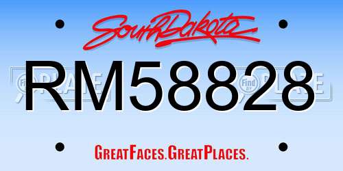 RM58828 South Dakota License Plate