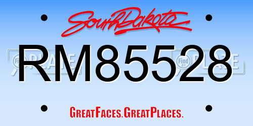 RM85528 South Dakota License Plate