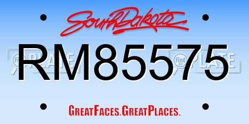 RM85575 South Dakota License Plate