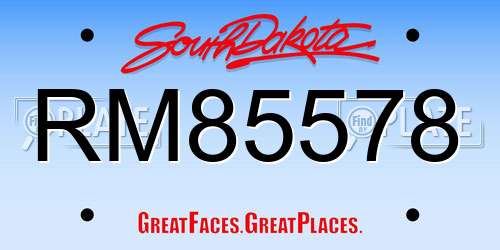 RM85578 South Dakota License Plate