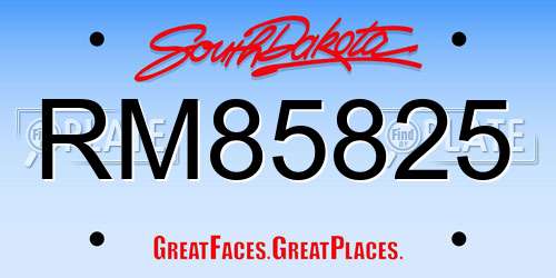 RM85825 South Dakota License Plate