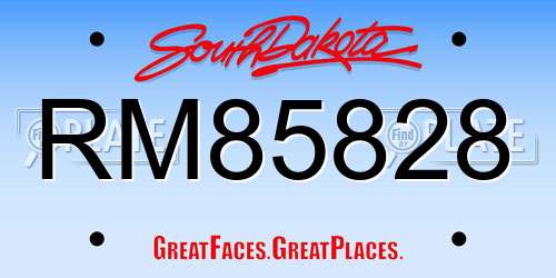 RM85828 South Dakota License Plate