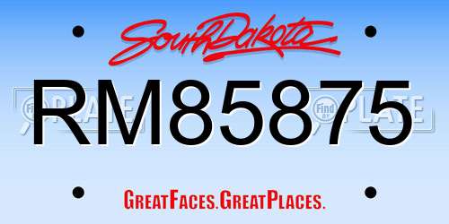 RM85875 South Dakota License Plate