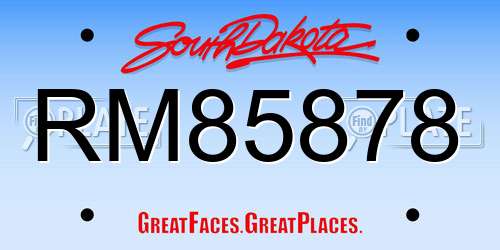 RM85878 South Dakota License Plate