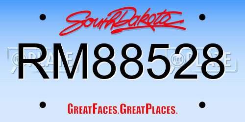 RM88528 South Dakota License Plate