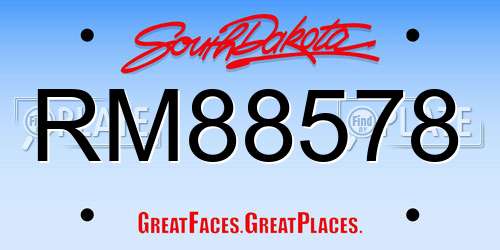 RM88578 South Dakota License Plate