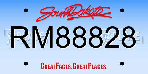 RM88828 South Dakota License Plate