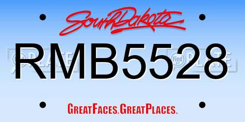 RMB5528 South Dakota License Plate