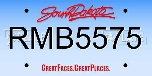 RMB5575 South Dakota License Plate