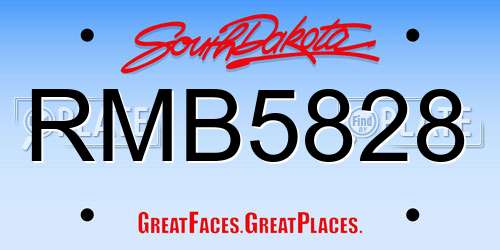 RMB5828 South Dakota License Plate