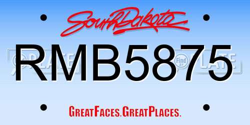 RMB5875 South Dakota License Plate