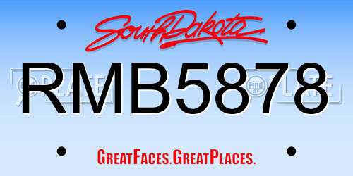 RMB5878 South Dakota License Plate
