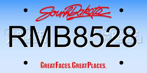 RMB8528 South Dakota License Plate