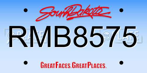 RMB8575 South Dakota License Plate