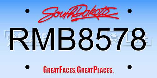 RMB8578 South Dakota License Plate