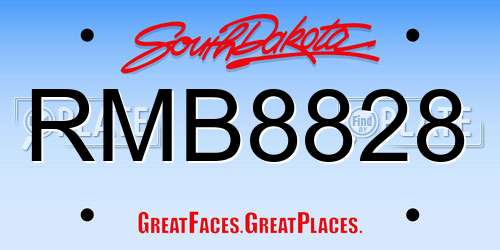 RMB8828 South Dakota License Plate