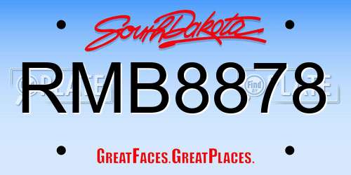 RMB8878 South Dakota License Plate