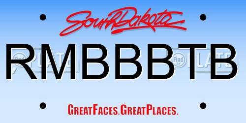 RMBBBTB South Dakota License Plate