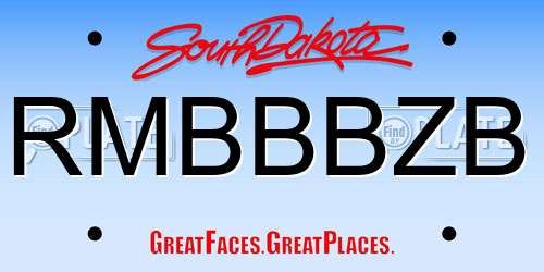 RMBBBZB South Dakota License Plate