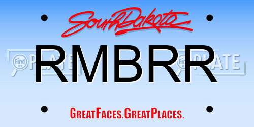 RMBRR South Dakota License Plate