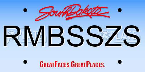 RMBSSZS South Dakota License Plate