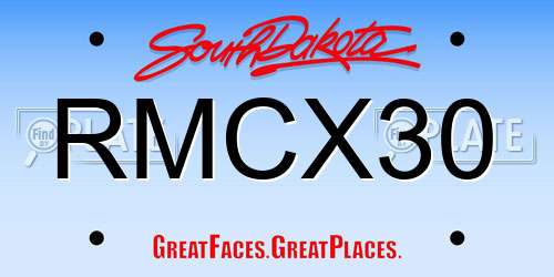 RMCX30 South Dakota License Plate