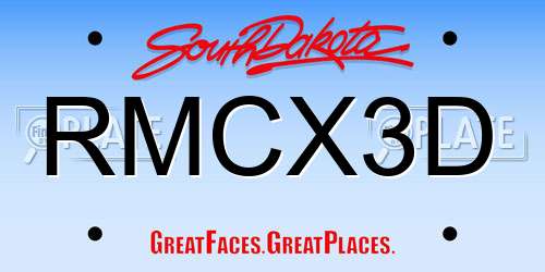 RMCX3D South Dakota License Plate