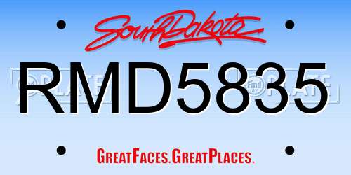 RMD5835 South Dakota License Plate