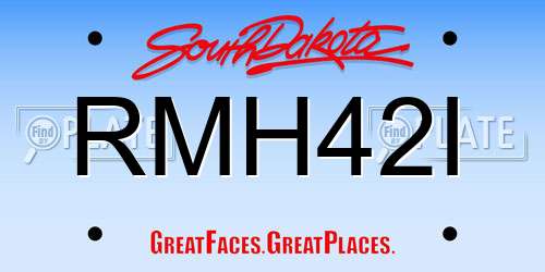 RMH42I South Dakota License Plate