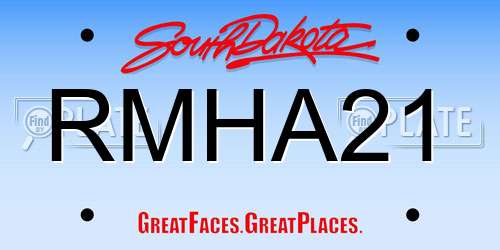 RMHA21 South Dakota License Plate