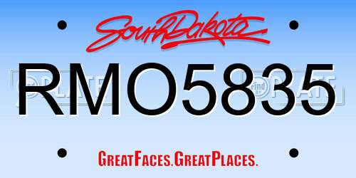RMO5835 South Dakota License Plate