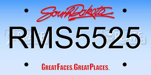 RMS5525 South Dakota License Plate
