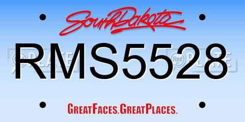 RMS5528 South Dakota License Plate
