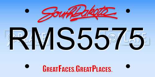 RMS5575 South Dakota License Plate