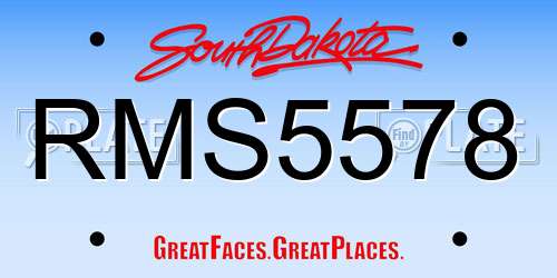 RMS5578 South Dakota License Plate