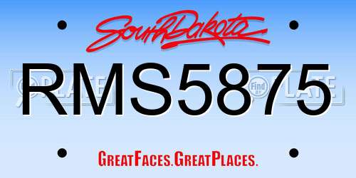 RMS5875 South Dakota License Plate
