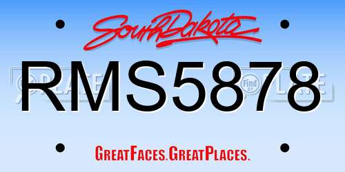 RMS5878 South Dakota License Plate